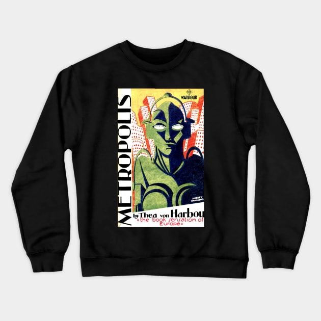 Metropolis Novel with Robot Crewneck Sweatshirt by The Witch's Wolf